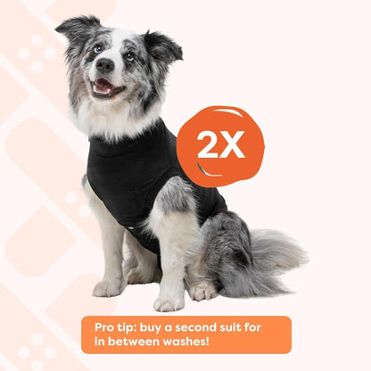 Suitical Recovery Suit for Dogs - XL Black - Dog Surgery Recovery Suit with Clip-Up System, Breathable Fabric for Spay, Neuter, Skin Conditions, Incontinence, 29.1–32.3 in Neck-to-Tail