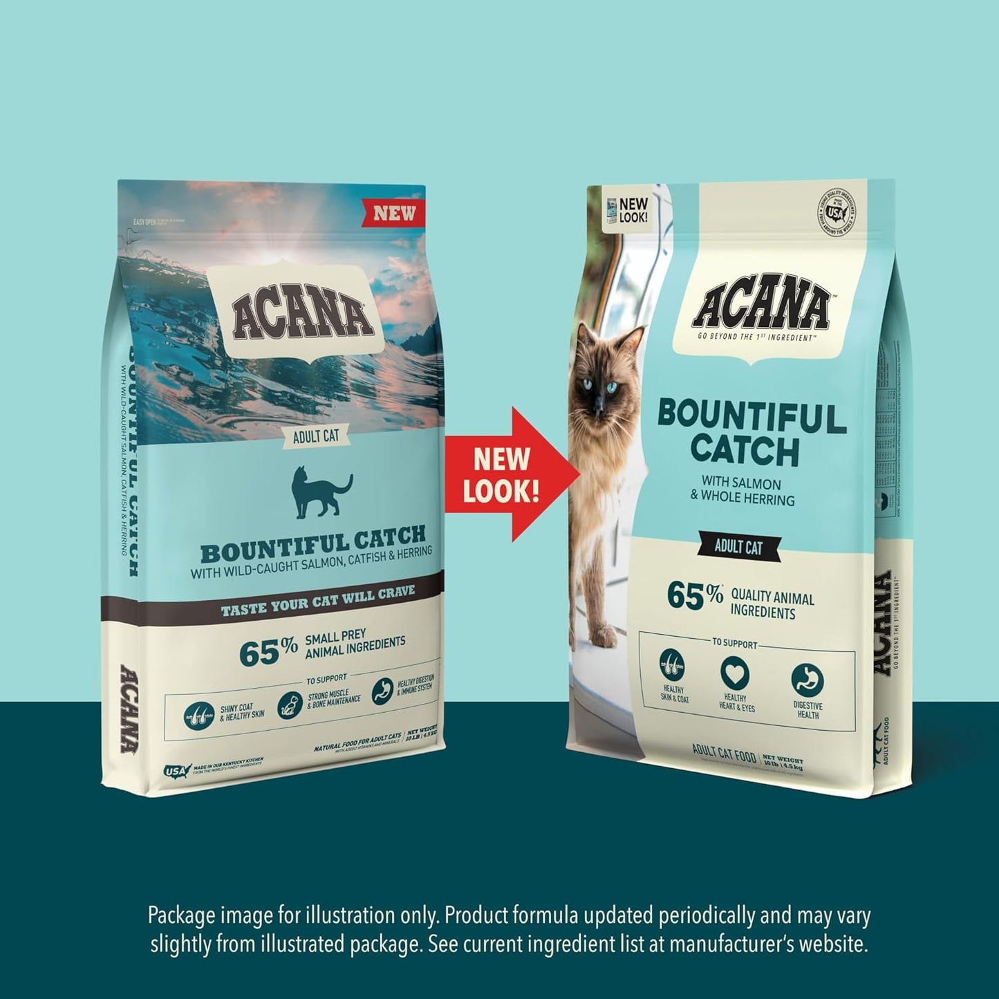 ACANA Dry Cat Food Bountiful Catch Salmon Catfish and Herring 4lb Bag