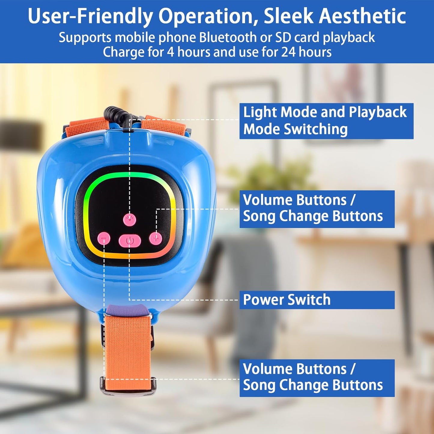 Dog Music Headphones for Anxiety Relief Fireworks Thunder Noise Blocking Earmuffs with Sound Isolation Calming Classical ASMR Music for Dogs – Pet Ear Muffs (Blue, Small)