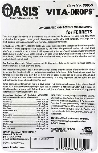 OASIS #80059 Ferret Vita-Drop Vitamins, 2-Ounce