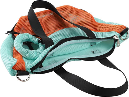 Adjustable Cat Bathing Bag Anti-Bite & Anti-Scratch Bath Washing Mesh Grooming Bag Shoulder Pet Carrier Hands-Free Bag for Small Cats