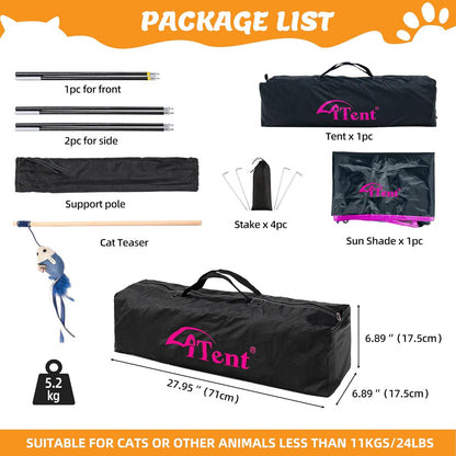 Extra Large Catio Outdoor Cat Enclosure 2-Tier Cat Tent for Patio, Balcony, Indoor & Outdoor, Foldable Cat Playpen with 3 Doors, Weatherproof Sunproof with Fashionable carrybag（Patented）