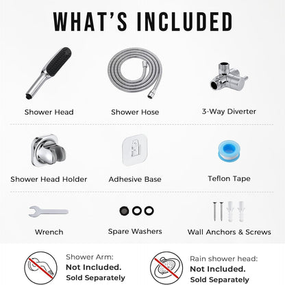 G-Promise 3 Mode Dog Shower Attachment with Pause Mode, Dog shower Sprayer with 100 Inches Stainless Steel Hose, Metal Diverter, Adhesive Holder, for Fast and Easy Dog Bathing and Cleaning(Chrome)