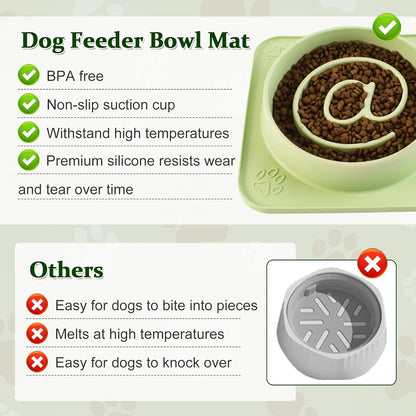 Slow Feeder Dog Bowls,Anti-Choking Silicone Puzzle Dog Food Bowl with Non-Slip Suction Cups,Slow Feeder Promotes Healthy Slow Eating,Ideal for Large Medium Small Dogs & Cats,Dishwasher Microwave Safe