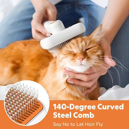 3-in-1 Cat Steam Brush with Mist Spray, Pet Grooming Deshedding Brush with One-Click Hair Release for Long & Short Hair Cats