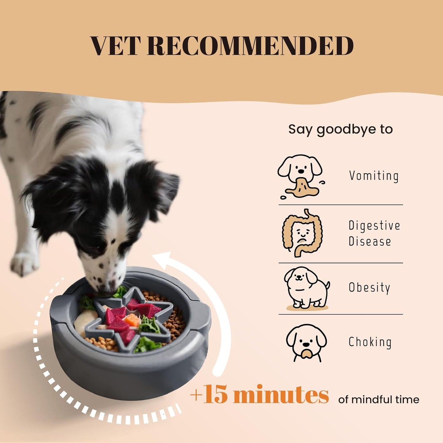 AVERYDAY Large 3-in-1 Slow Feeder Dog Bowls, Two 1.5 Cup Maze Dog Feeder Bowl Inserts, Anti-Slip Spiral Food Dish for Wet, Dry, Raw Food, Slow Down Eating Puzzle Feeding Bowl for Medium Large Dogs