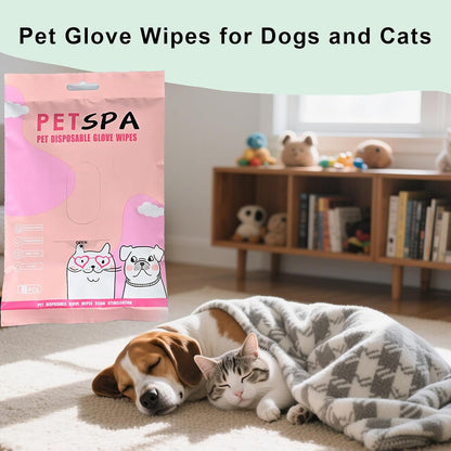 Pet Glove Wipes for Dogs and Cats, Extra Thick Dog Wipes Cleaning Deodorizing and Pet Eye Wipes for Dogs, Natural Dog Wipes for Paws and Butt