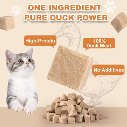 Freeze Dried Duck Dogs & Cats Treats - High Protein Training Treats, Single Ingredient Food Toppers for Kittens,4oz