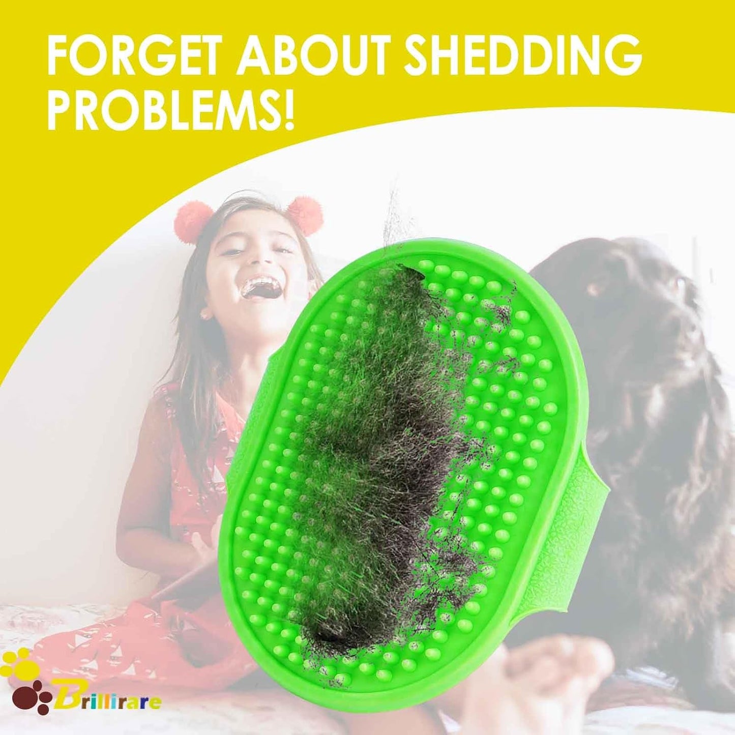 2 Pack Dog Grooming Brush, Premium Soft Silicone Pet Bath Brushes with Adjustable Handle, Shampoo Soothing Comb for Wet Dry Long Short Haired Dogs & Cats Massaging, Deshedding