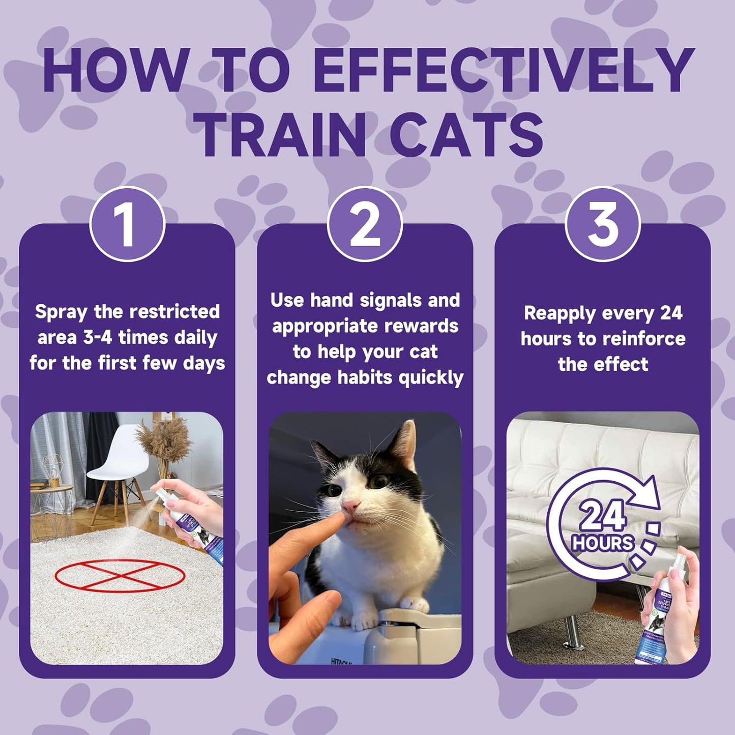 Cat Deterrent Spray, 6.76 FL Oz Natural Cat Repellent Spray Indoor & Outdoor, Anti-Scratch Training Aid for Furniture, Sofas, Rugs, Curtains, Plants - Non-Toxic, Alcohol-Free Formula