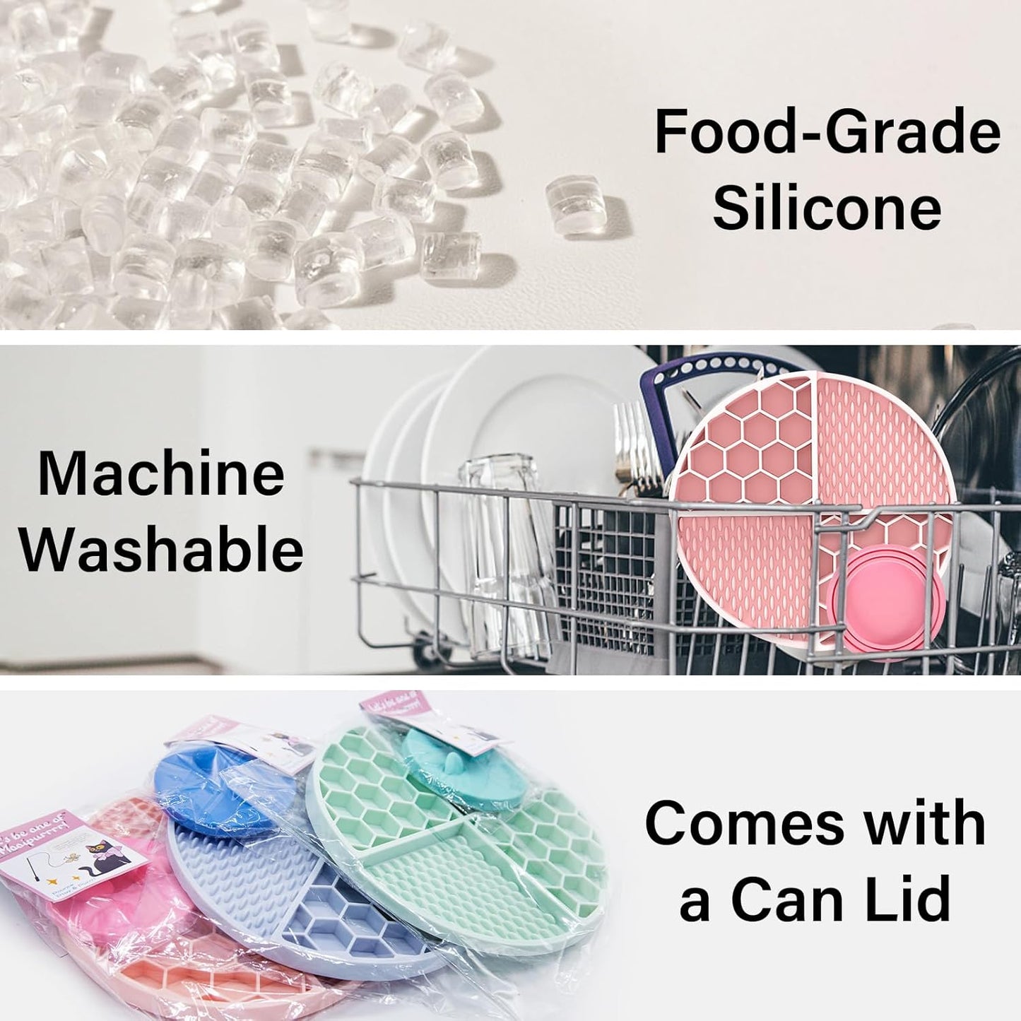 Pet Licking Mat Set with Suction Cups & Can Lid for Dogs and Cats, Food-Grade Silicone Slow Feeding Puzzle Toy, Non-Slip Dog Treat Mat for Anxiety & Boredom Relief (Mint Green)