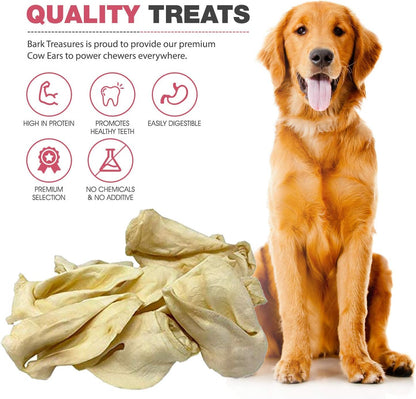 Cow Ears Dog Treats (15 Pack) - Whole Thick Cow Ear Dog Chews - Safe Rawhide Alternative - Cow Ears for Dogs