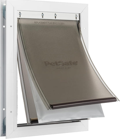 PetSafe Extreme Weather Aluminum Pet Door - Energy-Saving Thermal Barrier Pet Flap with Slide-in Door Locking & Secure Flap Cover - for Dogs Up to 40 Lb - Medium