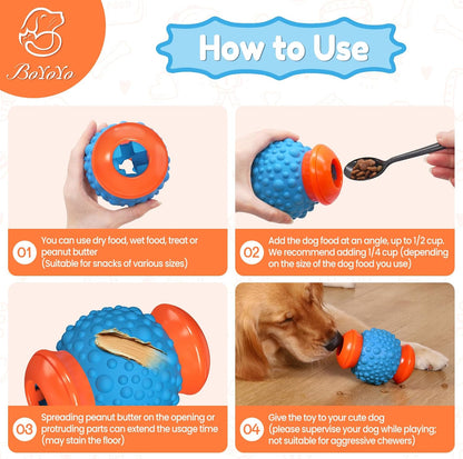 Interactive Dog Toys Treat Dispenser - Slow Puzzle Feeder for Large Dogs, Mental Stimulation for Anxiety Relief & Boredom