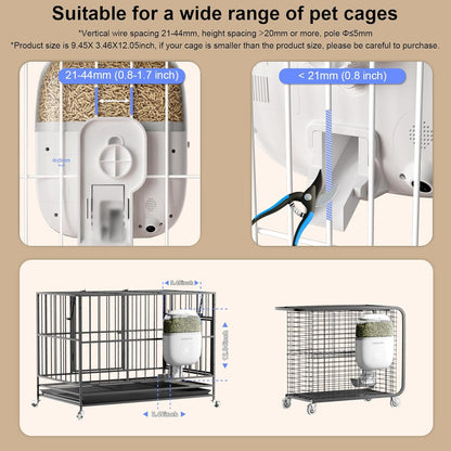 Hanging Automatic Rabbit Feeder with 1080P HD Camera,WiFi Smart APP Control 1-10 Meals A Day, 62oz Storage, Multiple Pet Cage Compatibility, Small Animal Food Dispenser for Bunny Chinchilla Guinea Pig