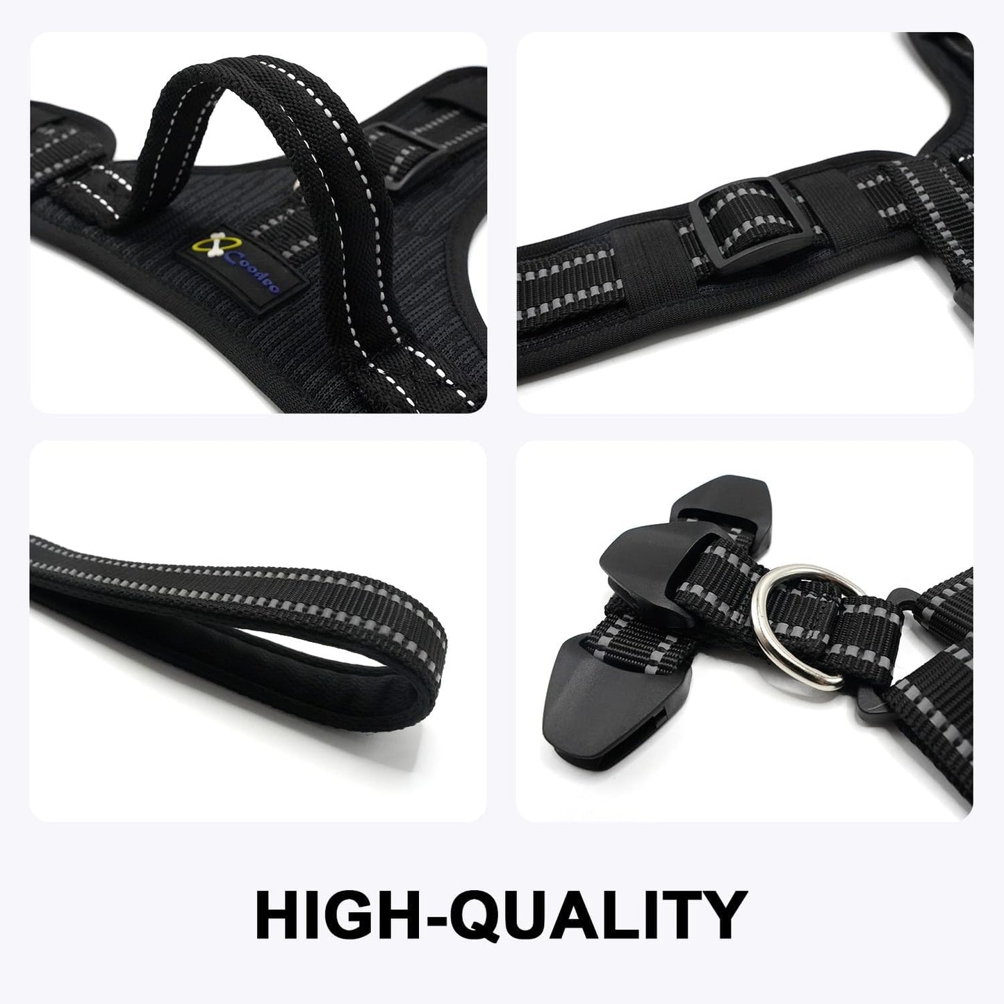 COODEO Professional Dog Sling for Hind Leg Support - Aid for Post-ACL/TPLO Surgery & Senior Dogs, Secure,Breathable & Machine-Washable with Reflective Edging for Safe Walks (Black, M)