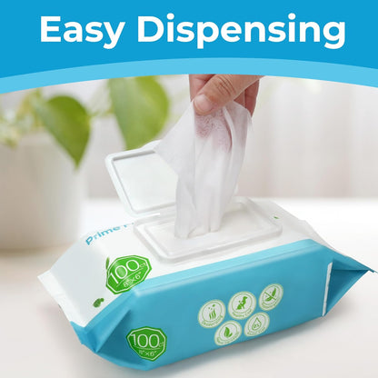 Prime Pets Dog Wipes for Paws and Butt, 600 Count, Pet Wipes for Dogs & Cats, 100% Fragrance Free, Deodorizing Puppy Wipes for Cleaning Face Eyes Ears Paws Teeth Body