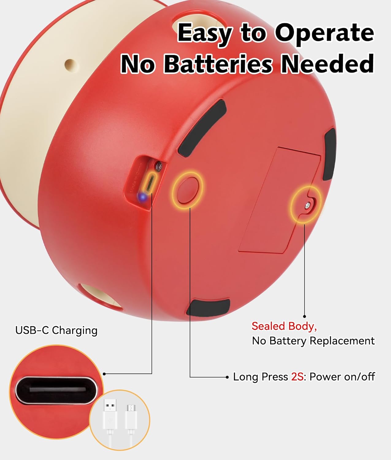 Joytale Interactive Cat Toys for Indoor Cats, Electric Whack A Mole Cats Christmas Toy Self Play Automatic, 2-Level with 10 Holes, Smart Sensor, Feather Teaser, Rechargeable for Kitten Adult, Red