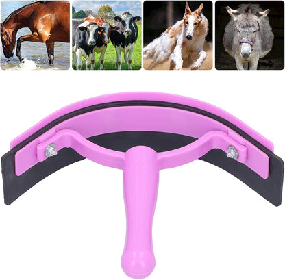 Horse Sweat Scraper, Ergonomic Grooming Tool with Soft Grip, Plastic and Rubber Construction for Equine Care