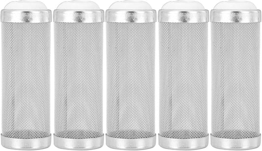 Aquarium Filter Inflow Inlet Mesh, Stainless Steel Intake Shrimp Guard Protector Cover Screen Metal Fish Prefilter Tube Strainer Net Protecting Basket Media Accessory 16mm 5Pcs