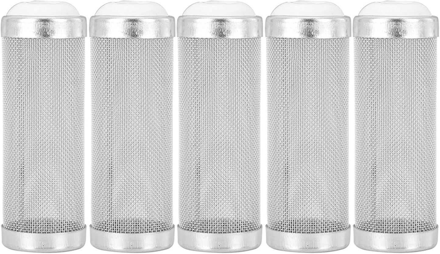 Aquarium Filter Inflow Inlet Mesh, Stainless Steel Intake Shrimp Guard Protector Cover Screen Metal Fish Prefilter Tube Strainer Net Protecting Basket Media Accessory 16mm 5Pcs