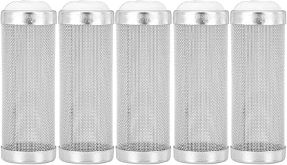 Aquarium Filter Inflow Inlet Mesh, Stainless Steel Intake Shrimp Guard Protector Cover Screen Metal Fish Prefilter Tube Strainer Net Protecting Basket Media Accessory 16mm 5Pcs