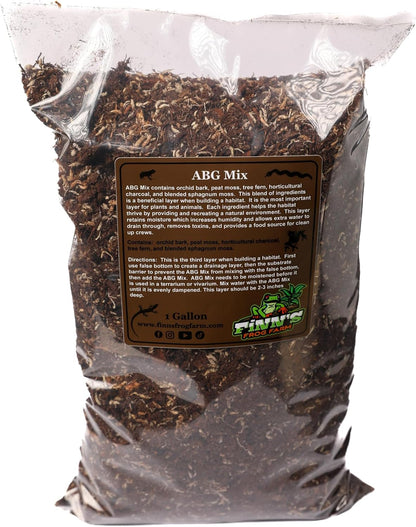 Finn's Frog Farm ABG Mix Tropical Terrarium and Vivarium Substrate -1 Gallon, Brown