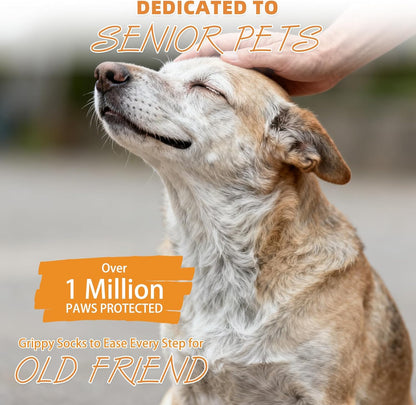 KOOLTAIL Anti Slip Dog Socks Booties to Prevent Licking Paws Scratching, Pet Boots&Paw Protector for Hardwood Floors, Dog Shoes for Winter, Traction Control Grip Socks for Small Medium Large Dogs L