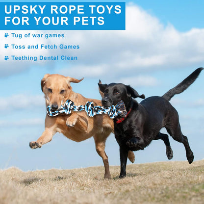 UPSKY Dog Rope Toys 2 Nearly Indestructible Pet Toys for Medium to Large Breed, Dental Cleaning Chew Toys, Dogs Tug Toy for Boredom, Teething for Aggressive Chewers