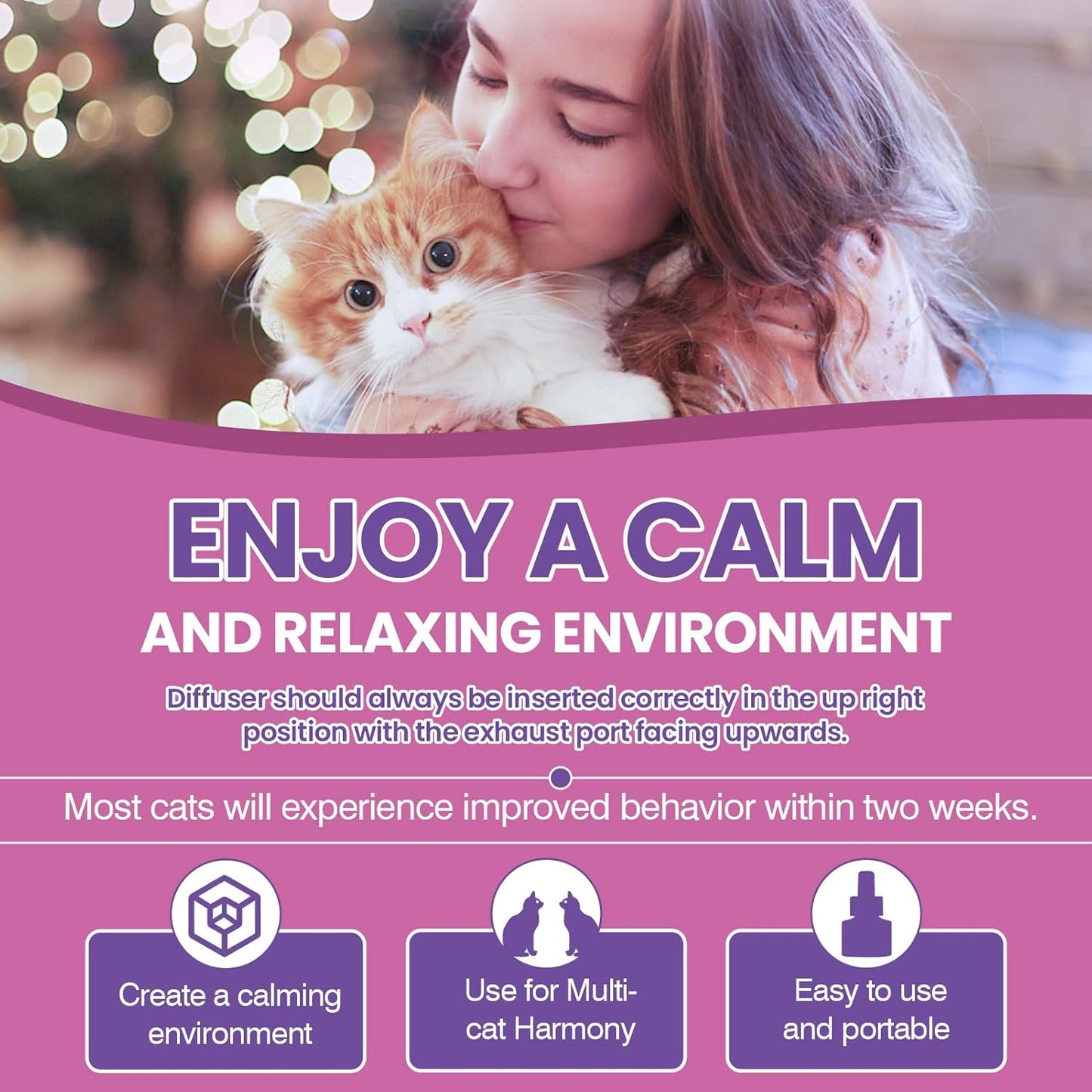 Cat Pheromones Calming Diffuser Refills 6 Pack Pheromone Diffusers for Cats Stress and Anxiety Relief Cat Relaxants Stop Male Cats from Spraying, Fit Common Diffusers