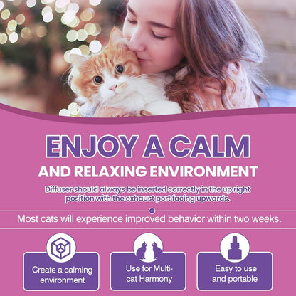 Cat Pheromones Calming Diffuser Refills 6 Pack Pheromone Diffusers for Cats Stress and Anxiety Relief Cat Relaxants Stop Male Cats from Spraying, Fit Common Diffusers