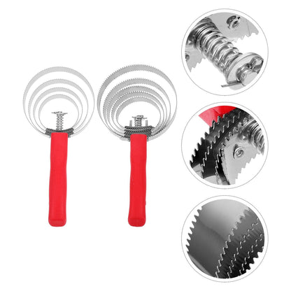 2Pcs Stainless Steel Curry Comb for Horse and Cow Grooming, Double-Sided Metal Rings Brush with Comfortable Grip, Pet Grooming Tool for Removing Loose Hair and Cleaning Tack