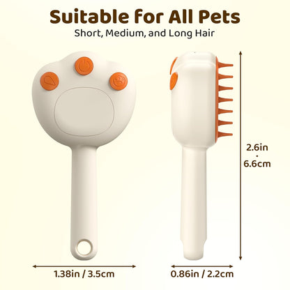 Steam Cat Brush, 6-in-1 Dog Brush Spritz Defur Comb with Pet Waterless Shampoo, Steamy Skin Friendly Deshedding Grooming Tool, Suitable for Shedding & Haired Pets, Pet Supplies Accessories, Yellow