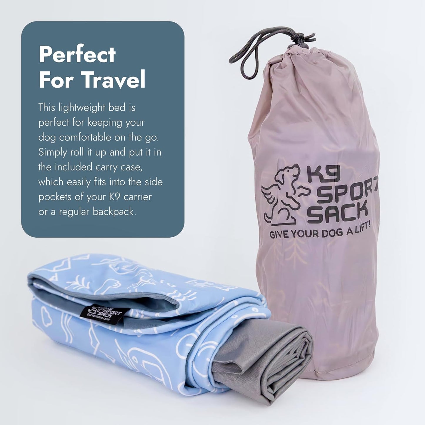 K9 Sport Sack Sleeper with Blue Slip Cover - Large/Extra Large (3” x 28” x 28”) - Inflatable Dog Bed with Carrying Case - Lightweight, Durable Design Ideal for Travel