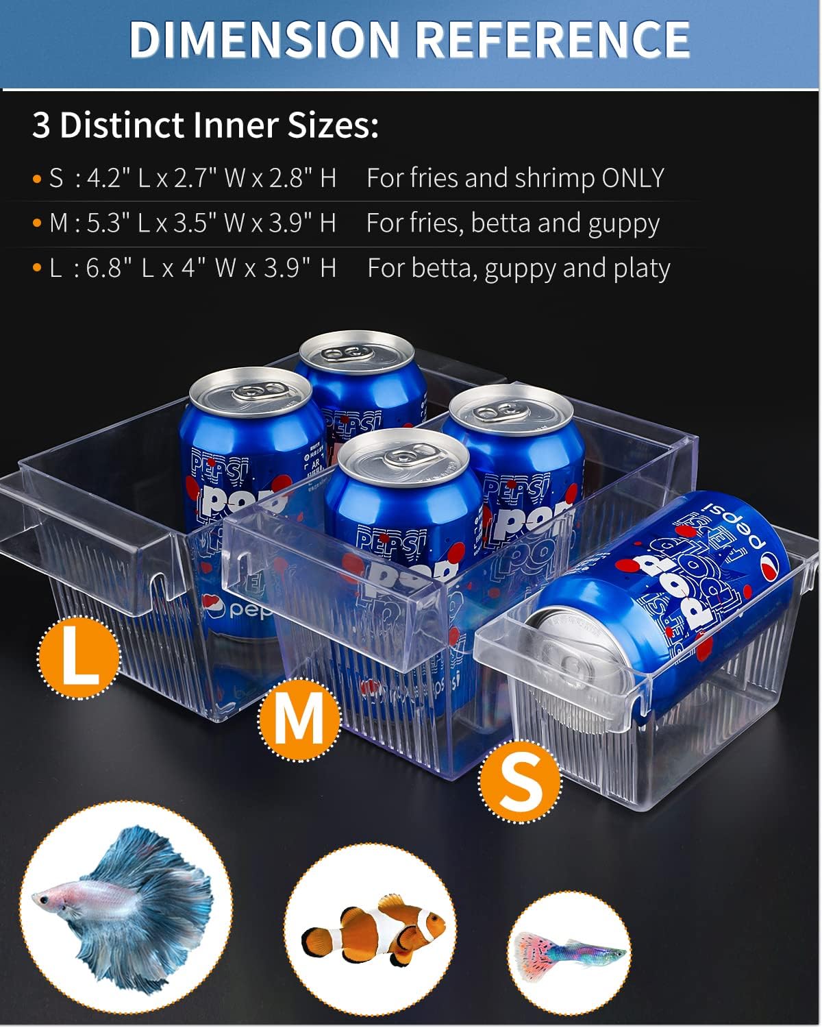 Pawfly Aquarium Fish Breeding Box Acrylic Hatchery Incubator Tank with Suction Cups Small Isolation Box for Baby Small Fish Shrimp and Betta