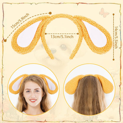 XEPST Floppy Puppy Ears and Tail Set, Animal Puppy Costume Kids Set with Furry Dog Ears Headband and Dog Tail for Animal Costume Cosplay Birthday World Book Day Halloween Fancy Dress Party Supplies