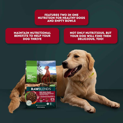 Only Natural Pet Raw Blends Red Meat Feast - Adult Grain-Free High Protein Dog Food - Includes Beef & Pork Meal, Freeze-Dried Raw Superfoods for Holistic Wellness & Full-Body Health - 18 lbs