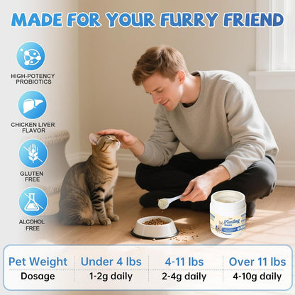 Cat Vomit Remedy, Vomiting Supplement for Cat, Furball Treatment for Cats, Probiotic for Cats Helps Soothes Sensitive Stomachs and Supports Digestive Comfort,142g (5 oz)