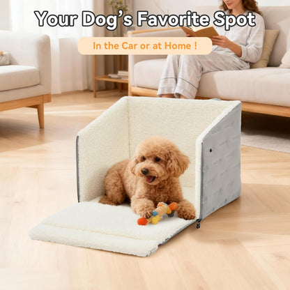 Dog Car Seat for Small Dogs – Patented Safety Buckle, Booster Seat with Safety Leash, Travel Bed for Dogs Up to 35 lbs – Secure, Comfortable, Easy Install, Fits Cars/SUVs/Trucks