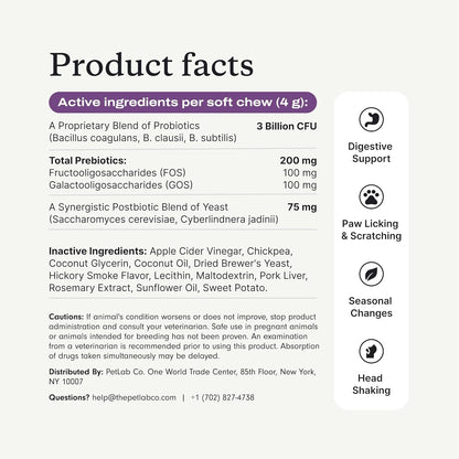 PetLab Co. Probiotics for Dogs, Support Gut Health, Occasional Diarrhea, Digestive Health & Seasonal Allergies - Salmon Flavor - Packaging May Vary - 30 Soft Chews Pack of 2
