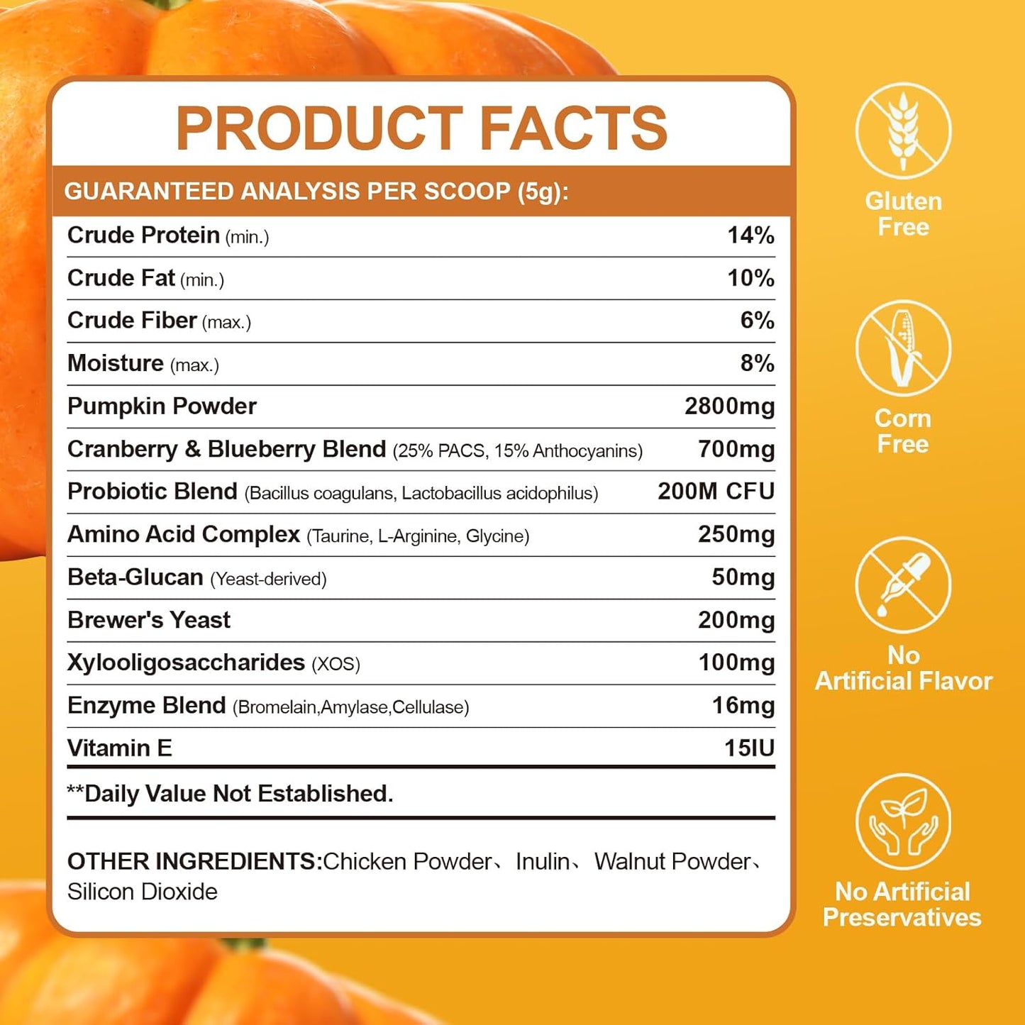 Pumpkin for Dogs - Pumpkin Powder for Dogs 8.11OZ, Digestion, Gut Health, Constipation Diarrhea Relief - Probiotics, Cranberry, Blueberry, Enzymes, Fiber Supplement Dog, to Make Pumpkins Puree for Dog