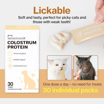 Doctor By Cat Colostrum Protein Cat Supplement Immune Support Muscle Growth, Gentle on Digestion for Kittens, Adult&Senior Cats with Goat Milk, Whey Protein Isolate, Colostrum Lickable Formula