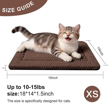 Dog Bed Mat – Soft & Comfortable Dog Kennel Pad for Crate – Durable Crate Bed & Mat for Dogs & Cats (Dark Brown, XS(18"*14"*1.5"))