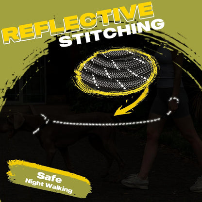 Fida Durable Slip Lead Dog Leash, 6 FT x 1/2" Heavy Duty Dog Loop Leashes, Comfortable Strong Rope Slip Leash for Large Medium Dogs, No Pull Pet Training Lead with Highly Reflective(1/2", Black)