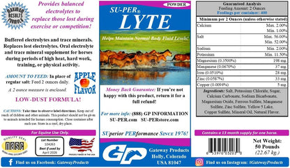 SU-PER Lyte Horse Electrolyte Supplement - Helps Maintain Normal Body Fluid Levels - Performance Horse Minerals & Electrolytes Replacement - 50 Pound, 13 Month Supply