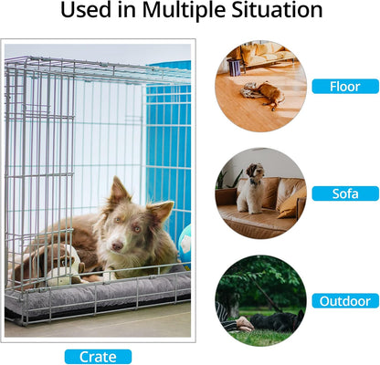 Dog Beds Crate Pad for Medium/Large Dogs Fit Dog Crates,Washable & Anti-Slip Kennel Pad for Dogs Cozy Sleeping Mat,Gray 42inch