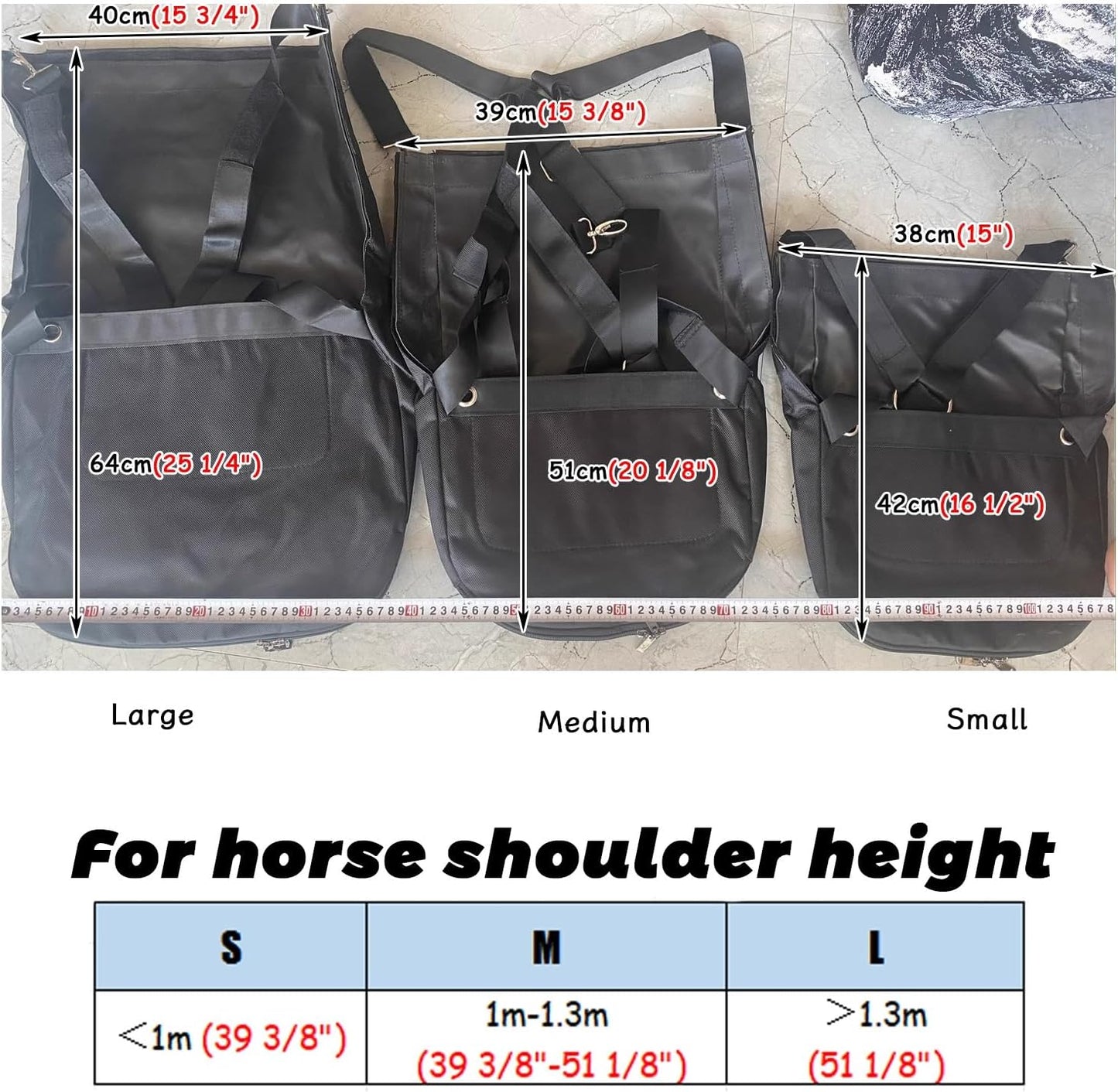 Horse Manure Catcher Bag - Waterproof Equine Diaper for Small/Medium/Large Horses, Lightweight & Easy to Clean Muck Bag, Perfect for Riding (Size M)