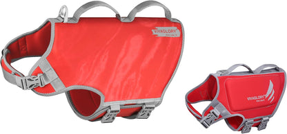 VIVAGLORY + Neoprene Dog Life Vest + High Buoyancy Dog Life Jacket, Lightweight & Buoyancy, Swimming Vest with Handle