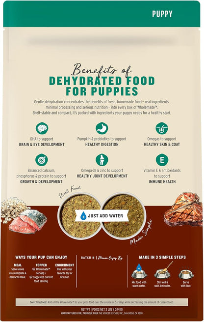 The Honest Kitchen Human Grade Wholemade™ Whole Grain Beef & Salmon Dehydrated Puppy Dog Food, 2lb Bag (Makes 8lbs)