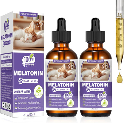 Cat Melatonin, Melatonin for Cats, Cat Tranquilizer to Anxiety Relief for Feline and Stressful Emotions in Kitten, Cats Sleep Aid to Promote Relaxation and Entry into Sleep in Kitten